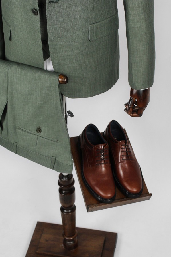 Man's green suit mixed wool