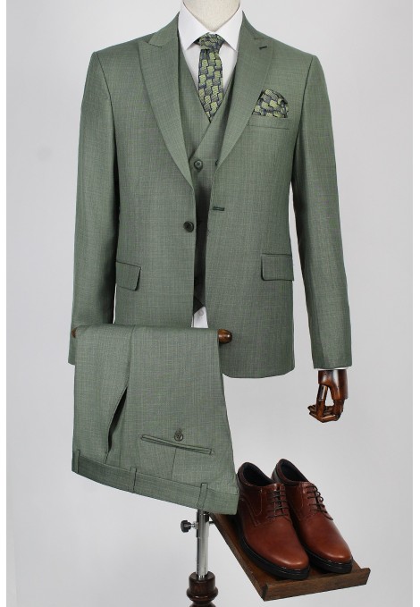 Man's green suit mixed wool