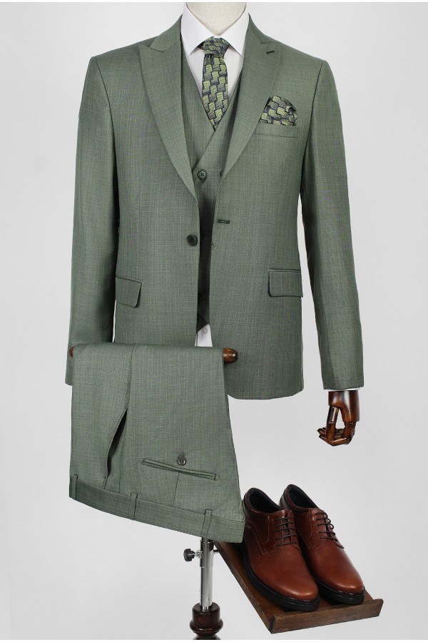 Man's green suit mixed wool