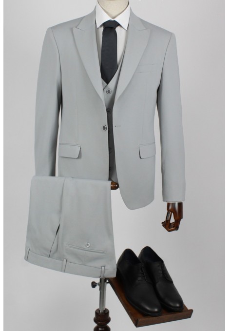 Man's light grey suit  mixed wool