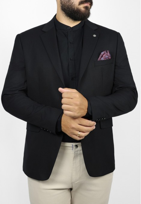 Man's black blazer