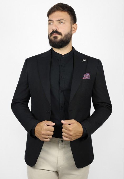 Man's black blazer