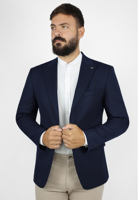 Man's dark blue blazer