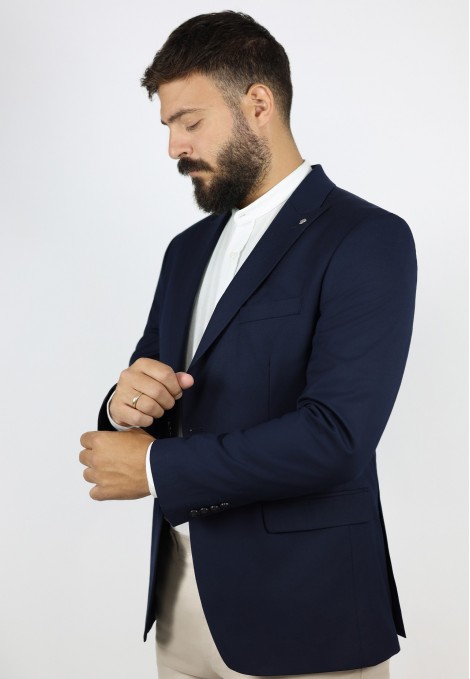 Man's dark blue blazer