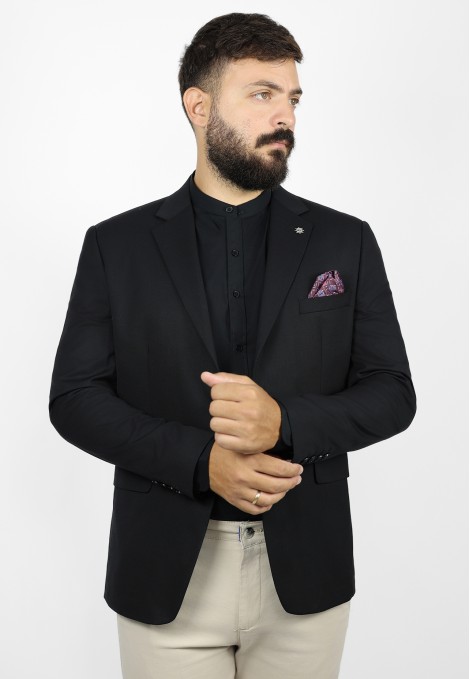 Man's black blazer