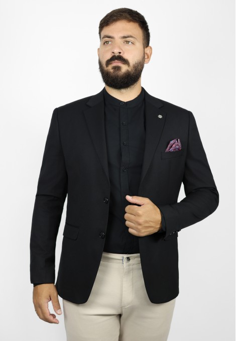 Man's black blazer