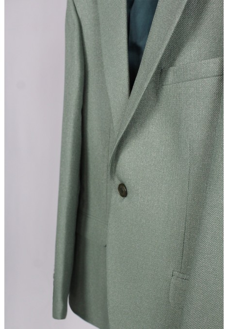  Ανδρικό πράσινο σακάκι με σχέδιο ύφανσης mixed wool