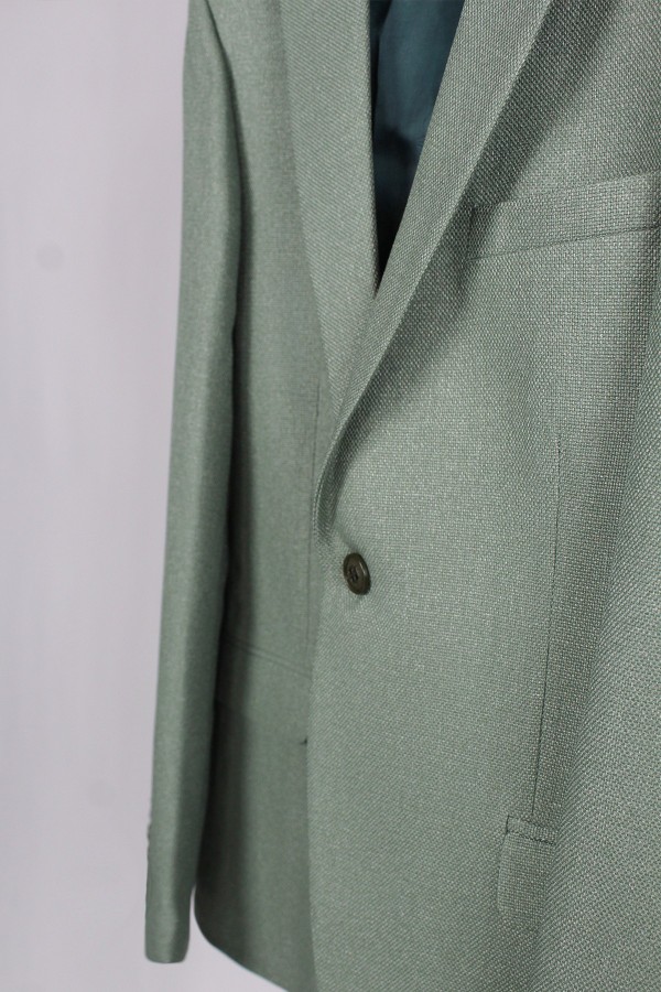 Man’s  green blazer with textured weave mixed wool