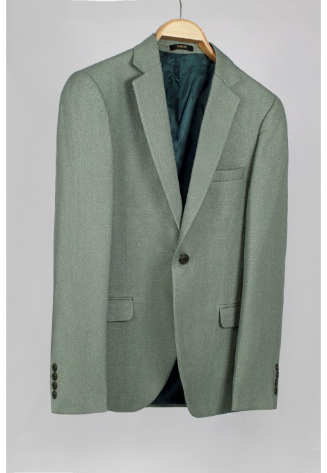 Man’s  green blazer with textured weave mixed wool