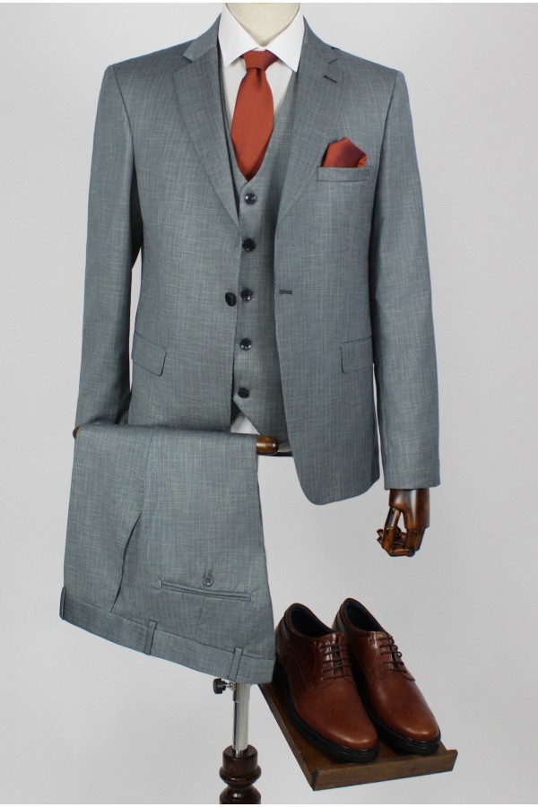  Man's gray suit mixed wool