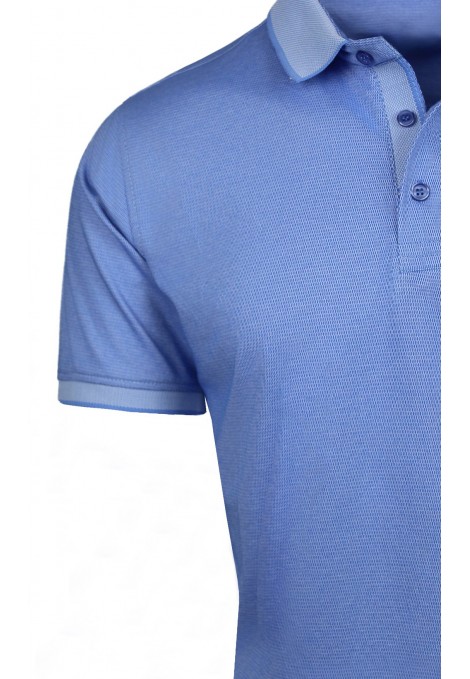 Man’s sky blue t-shirt polo