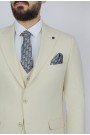 Man's beige suit mixed wool