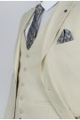 Man's beige suit mixed wool