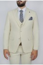 Man's beige suit mixed wool