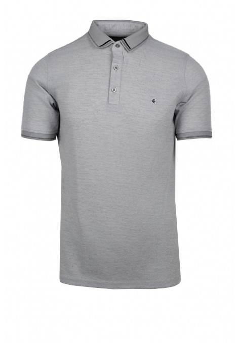 Man’s t-shirt polo in light grey color
