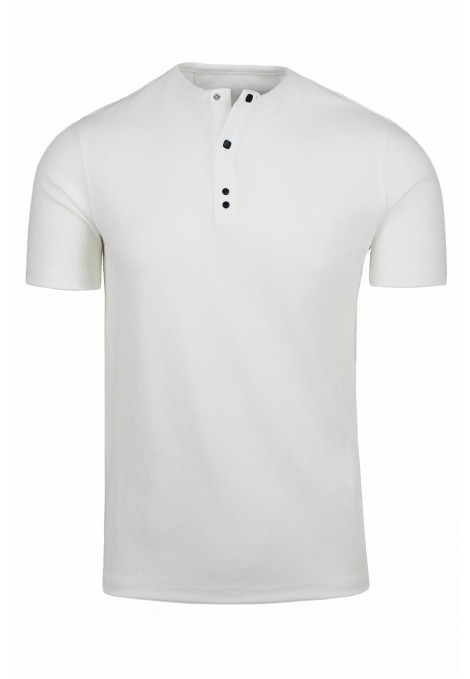 Man's white t-shirt with buttons 