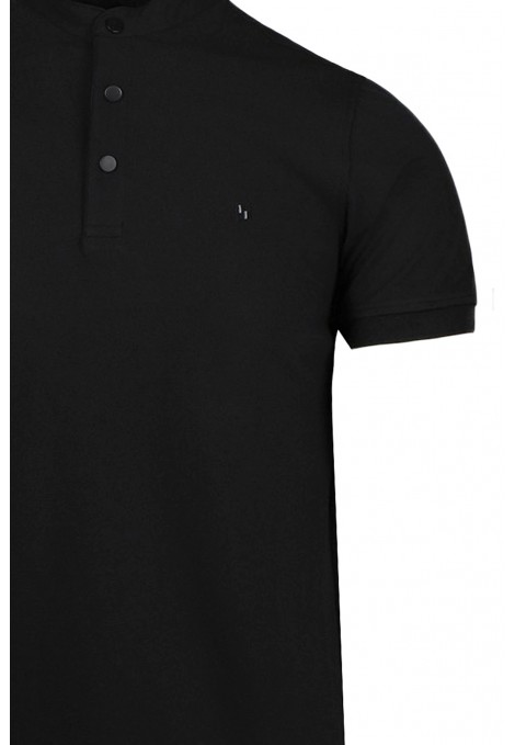 Ανδρική μαύρη μπλούζα με κουμπάκια