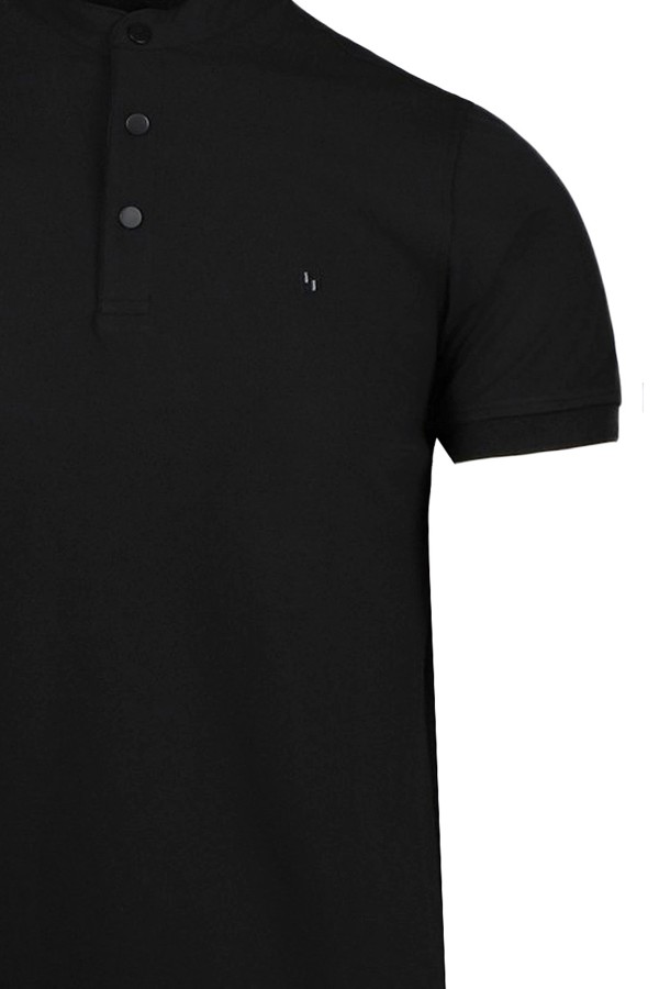 Man's black t-shirt with buttons