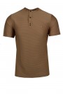 Man's camel t-shirt with buttons