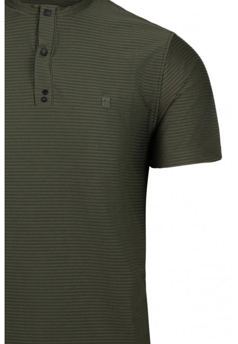 Man's κhaki t-shirt with buttons