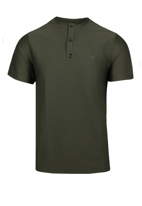 Man's κhaki t-shirt with buttons