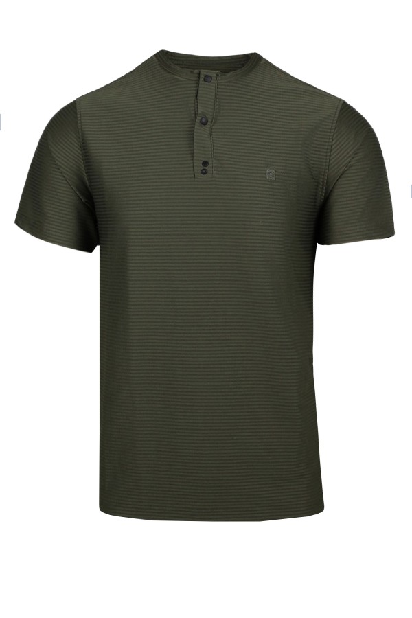 Man's κhaki t-shirt with buttons