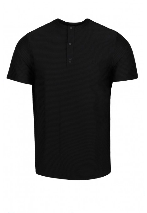 Man's black t-shirt with buttons