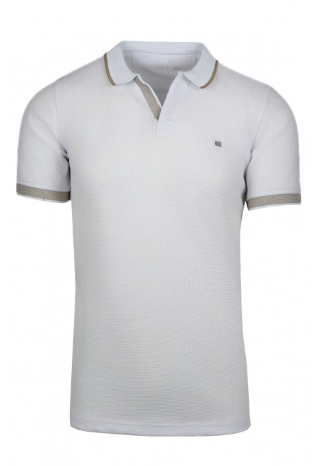 Man’s white t-shirt polo