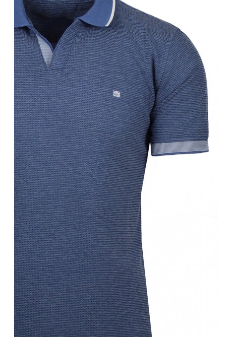 Man’s blue t-shirt polo