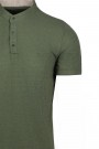 Man's khaki t-shirt with stand up collar