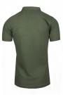 Man's khaki t-shirt with stand up collar