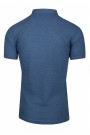 Man's blue t-shirt with stand up collar