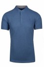 Man's blue t-shirt with stand up collar