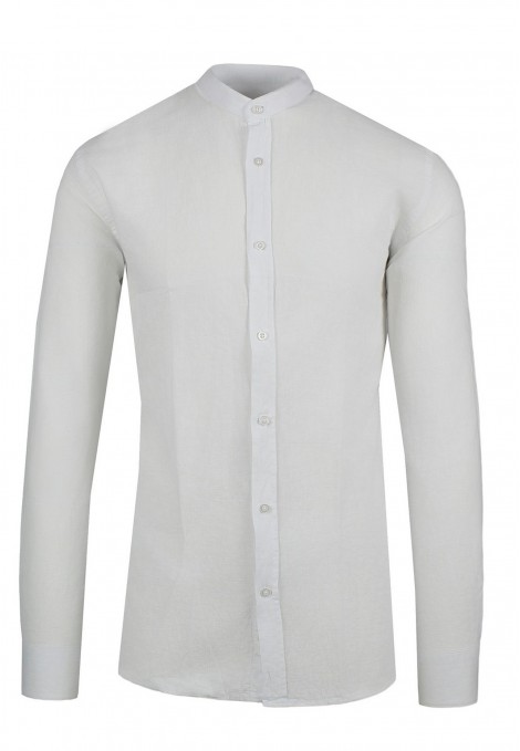 Ανδρικό λευκό  πουκάμισο λινό μάο