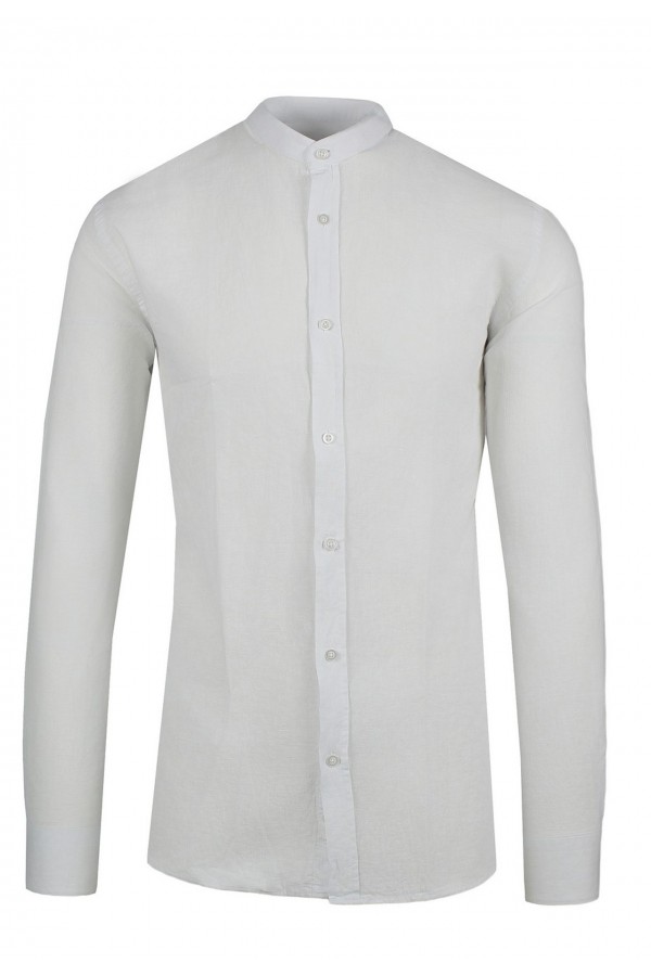 Man's white shirt mao