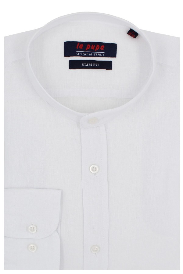 Man's white shirt mao