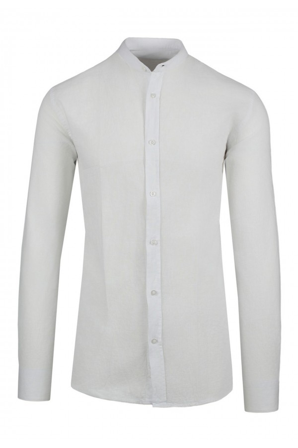 Man's white shirt mao