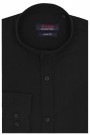 Man's black  linen shirt mao