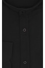 Man's black  linen shirt mao