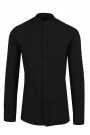 Man's black  linen shirt mao