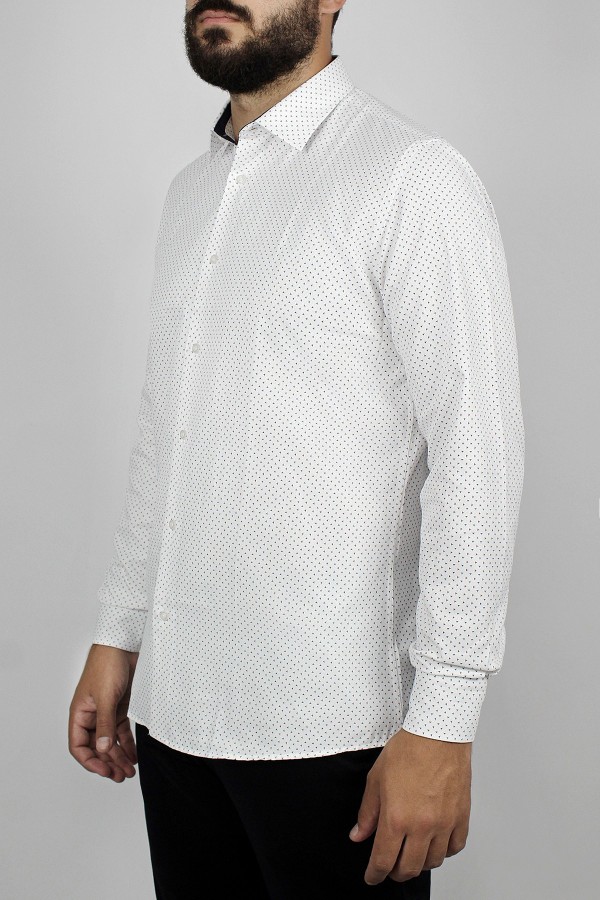 Man's white-blue  shirt