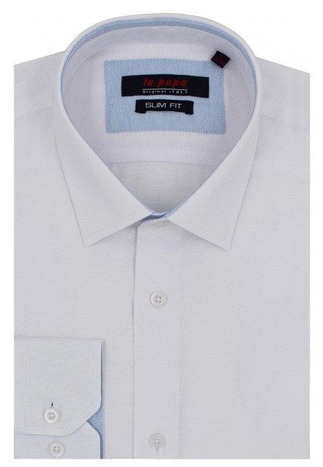 Man’s white shirt with textured weave 