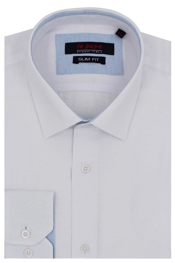 Man’s white shirt with textured weave 