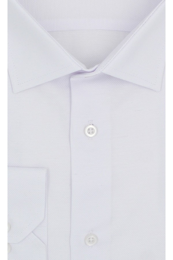 Man’s white shirt with textured weave mixed wool      