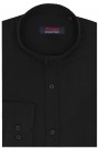 Man's black linen shirt mao