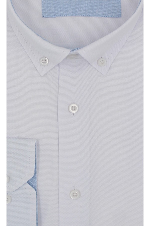  Man’s white  shirt with textured weave 