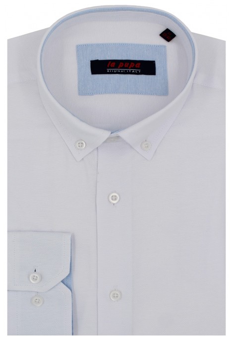  Man’s white  shirt with textured weave 