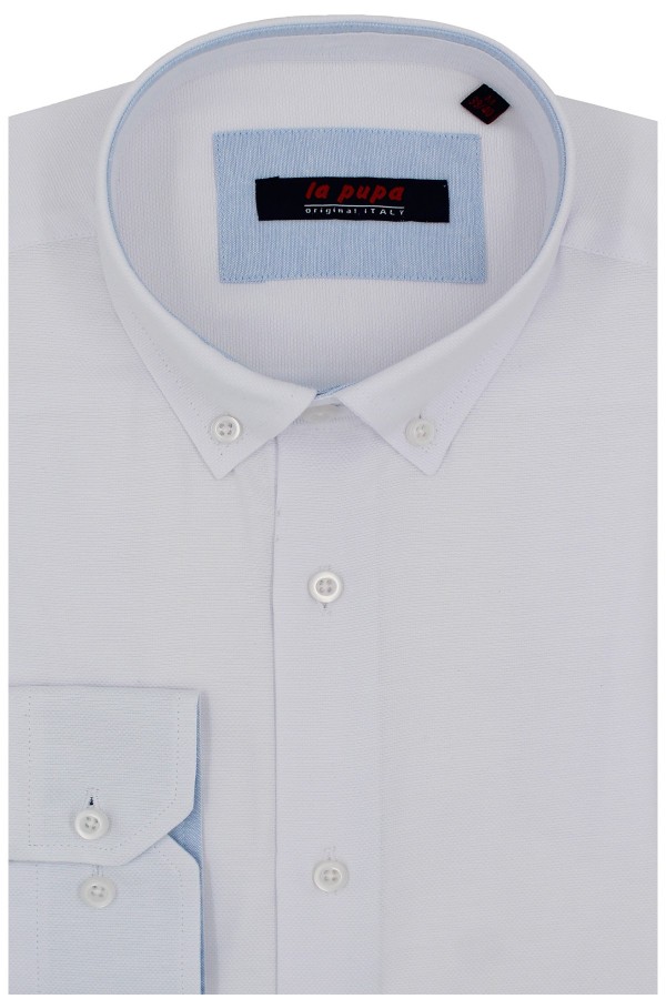  Man’s white  shirt with textured weave 