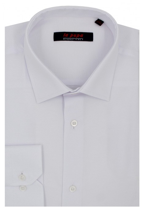 Man’s white shirt with textured weave 
