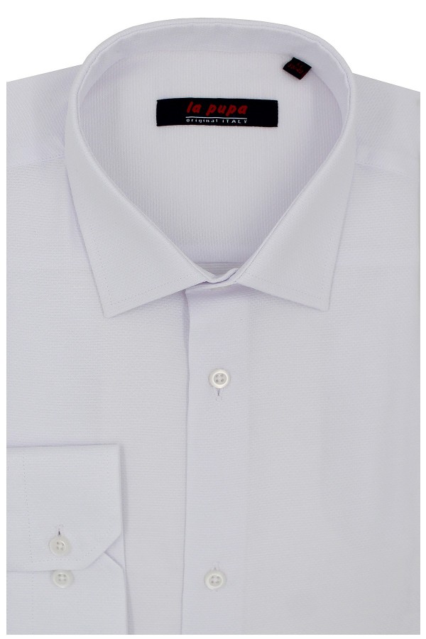 Man’s white shirt with textured weave 